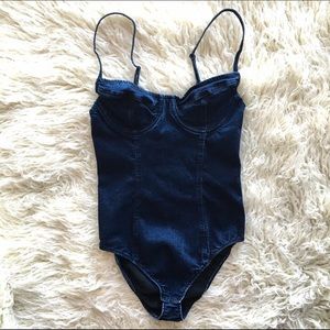 American Apparel denim body suit